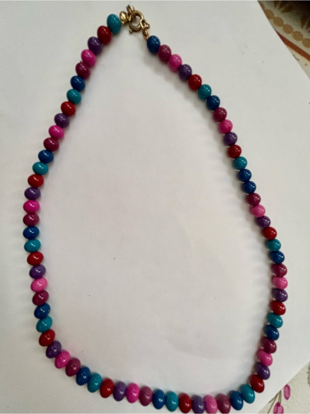 Vintage Colorful Beaded Bracelet - Multicolor Pink, Purple, Blue Beads